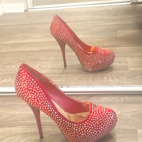Red sparkle High heels - Picture 3 of 4
